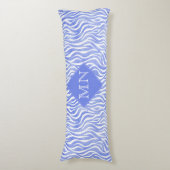 デニムブルーウォーターカラーゼブラプリント |モノグラム ボディピロー (正面縦)