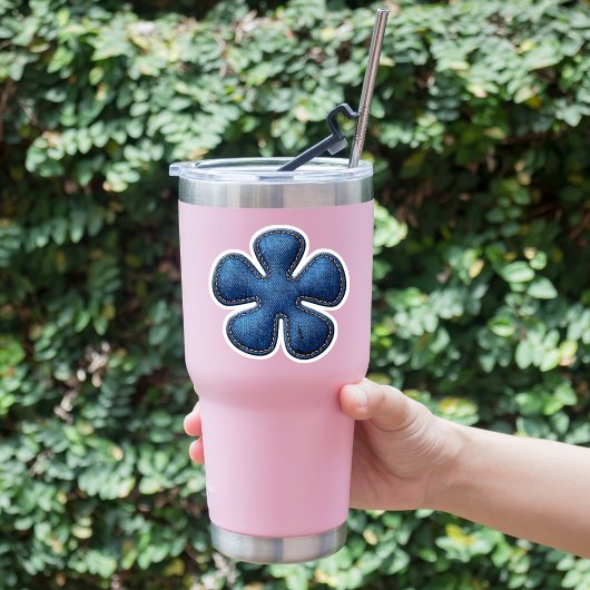 デニムブルージャンアスタリスク記号ステッカー シール