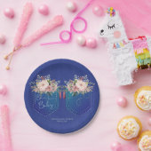 デニムブルージャンベビーシャワーカスタム ペーパープレート (パーティー)