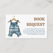 デニムブルージャン男の赤ちゃんベビーシャワー予約リクエスト エンクロージャーカード (正面)