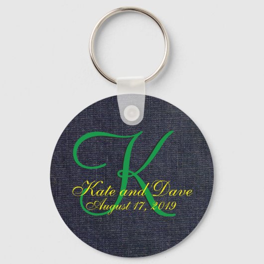 デニムブルージャン3dモノグラム キーホルダー (正面)