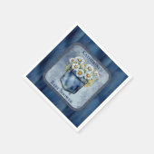 デニムブルージャン | デイジーフローラベビーシャワー スタンダードカクテルナプキン (角)