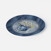 デニムブルージャン | デイジーフローラベビーシャワー ペーパープレート (アングル)