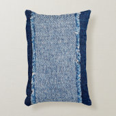 デニムブルージーンズの生地の枠。漂白デニムファブル アクセントクッション (正面(垂直))