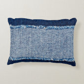 デニムブルージーンズの生地の枠。漂白デニムファブル アクセントクッション (裏面)
