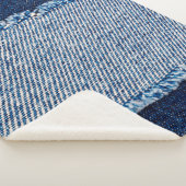 デニムブルージーンズの生地の枠。漂白デニムファブル シェルパブランケット (3/4)