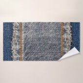 デニムブルージーンズの生地の枠。漂白デニムファブル バスタオル (バスタオル)