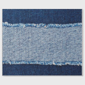 デニムブルージーンズの生地の枠。漂白デニムファブル ラッピングペーパー (フラット)