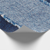 デニムブルージーンズの生地の枠。漂白デニムファブル ラッピングペーパー (角)