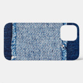 デニムブルージーンズの生地の枠。漂白デニムファブル Case-Mate iPhoneケース (裏面 (横))