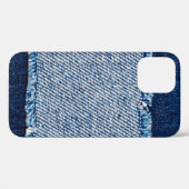 デニムブルージーンズの生地の枠。漂白デニムファブル Case-Mate iPhoneケース (裏面 (横))
