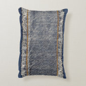 デニムブルージーンズカジュアル：ダブルパッチ アクセントクッション (裏面(縦))