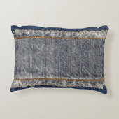 デニムブルージーンズカジュアル：ダブルパッチ アクセントクッション (裏面)