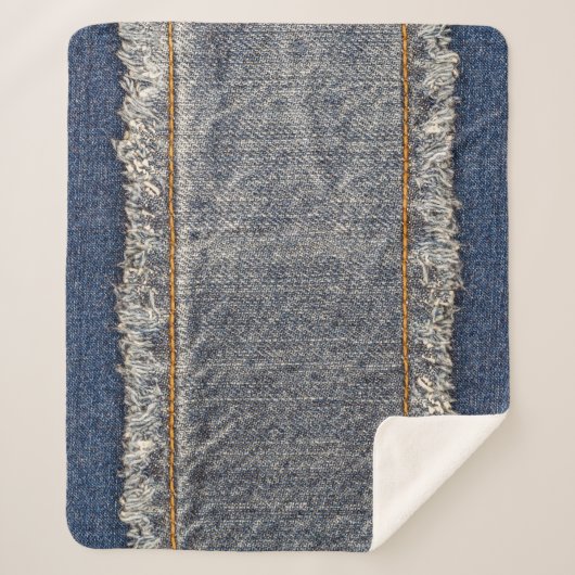 デニムブルージーンズカジュアル:ダブルパッチ シェルパブランケット (正面)