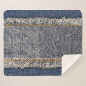 デニムブルージーンズカジュアル:ダブルパッチ シェルパブランケット (正面(横))