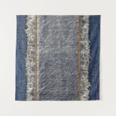 デニムブルージーンズカジュアル：ダブルパッチ タペストリー (正面(横))