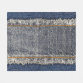 デニムブルージーンズカジュアル:ダブルパッチ フリースブランケット (正面(横))