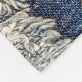 デニムブルージーンズカジュアル:ダブルパッチ フリースブランケット (角)