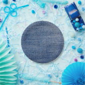 デニムブルージーンズフェイクテクスチ素朴ャ ペーパープレート (パーティー)