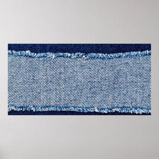 デニムブルージーンズ生地フレーム。 ブリーチデニム生地 ポスター (正面)