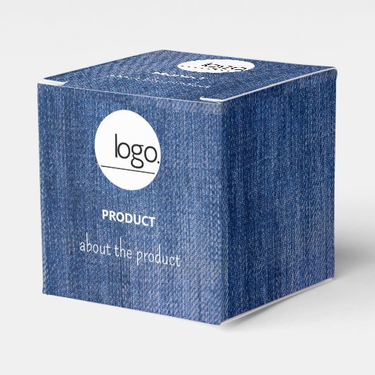 デニムブルーストロングロゴビジネス製品包装 フェイバーボックス (正面サイド)
