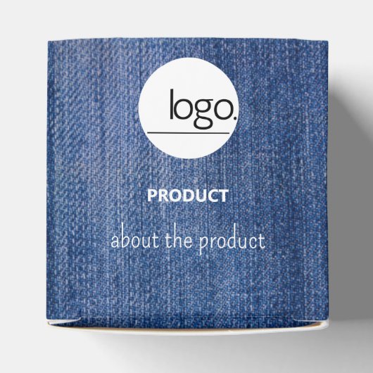 デニムブルーストロングロゴビジネス製品包装 フェイバーボックス (上部)