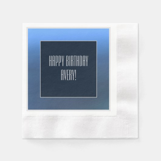 デニムブルースペーパーナプキン 縁ありカクテルナプキン (正面)