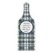 デニムブルーセージ緑のホワイトプレイドカスタマイズ可能 カッティングボード (正面)