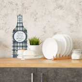 デニムブルーセージ緑のホワイトプレイドカスタマイズ可能 カッティングボード