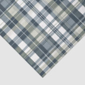 デニムブルーセージ緑のホワイトプレイドデコップページ 薄葉紙 (詳細)