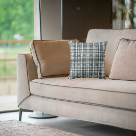 デニムブルーセージ緑の白のパターン クッション