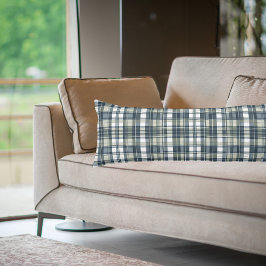 デニムブルーセージ緑の白のパターン ボディピロー