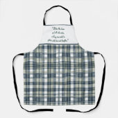 デニムブルーセージ緑の白カスタマイズ可能 エプロン (正面)