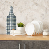 デニムブルーセージ緑ホワイトプレイド カッティングボード