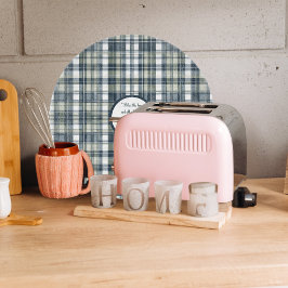 デニムブルーセージ緑ホワイトラウンドカスタマイズ可能 カッティングボード