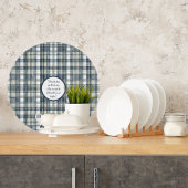 デニムブルーセージ緑ホワイトラウンドカスタマイズ可能 カッティングボード