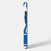 デニムブルーゼブラプリントとモノグラム Case-Mate iPhoneケース (裏面 / 左)