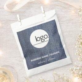 デニムブルートレンディーモダンロゴビジネス包装 フェイバーバッグ