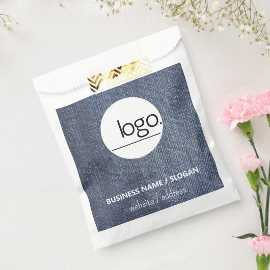 デニムブルートレンディーモダンロゴビジネス包装 フェイバーバッグ (封をした状態)
