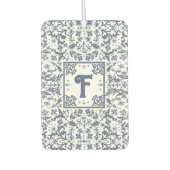 デニムブルーファンシーグラフィックパーソナライズされたフローラ カーエアーフレッシュナー (正面)