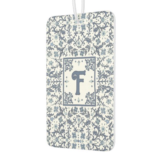 デニムブルーファンシーグラフィックパーソナライズされたフローラ カーエアーフレッシュナー (左)