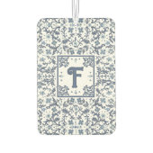 デニムブルーファンシーグラフィックパーソナライズされたフローラ カーエアーフレッシュナー (裏面)