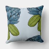 デニムブルーフローラコットンスロークッション クッション (裏面)