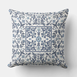 デニムブルーフローラ クッション