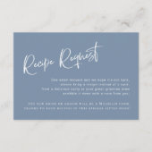 デニムブルーブライダルシャワーレシピリクエストカード エンクロージャーカード (正面)