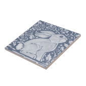 デニムブループランプバニーラビットフローラデダムデルフト タイル (側面)