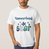 デニムブルーホームスクールスター Tシャツ (正面)