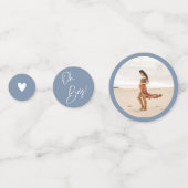 デニムブルーボーイベビーシャワーカスタム コンフェッティ (正面)