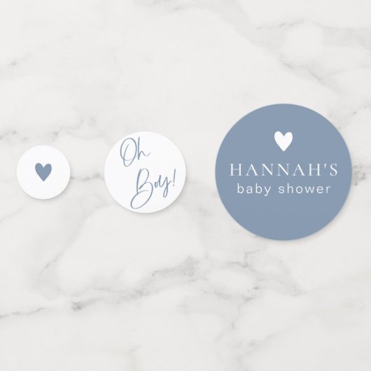 デニムブルーボーイベビーシャワーカスタム コンフェッティ (裏面)