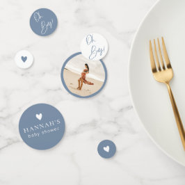 デニムブルーボーイベビーシャワーカスタム コンフェッティ